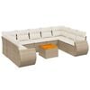 vidaXL Set Divano da Giardino 10 pz con Cuscini Beige in Polyrattan