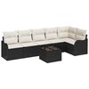 vidaXL Set Divano da Giardino Nero polyrattan