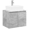 vidaXL Set di mobili per il bagno Grigio Cemento Legno ingegnerizzato