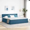 vidaXL Letto con Contenitore Blu Scuro 200 x 200 cm Velluto
