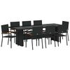 vidaXL Set da Pranzo per Giardino 9 pz Nero polyrattan