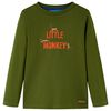 vidaXL Maglietta per Bambini Maniche Lunghe Cachi Scuro 104