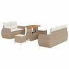 vidaXL Set Divano da Giardino 8 pz 5-Numero di posti Beige e Crema