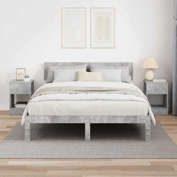 vidaXL Tavolino 2 pcs Grigio cemento 30,5 x 30 x 45 cm