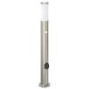 vidaXL Lampada a paletto con sensore e presa 80 cm Acciaio Inox IP44