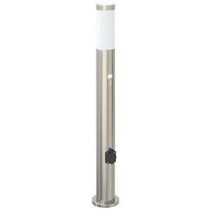 vidaXL Lampada a paletto con sensore e presa 80 cm Acciaio Inox IP44