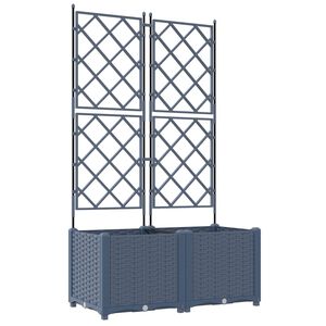 vidaXL Vaso da giardino 2 pcs Grigio 80 x 40 x 143 cm Plastica
