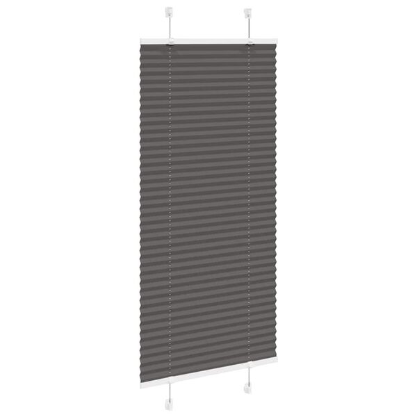vidaXL Tenda Plissettata Nera 55x150 cm Larghezza Tessuto 54,4 cm