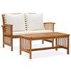 vidaXL Set Divani da Giardino 2 pz con Cuscini in Massello di Acacia