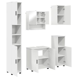 vidaXL Set di mobili per il bagno Montaggio a parete 5 pcs Bianco