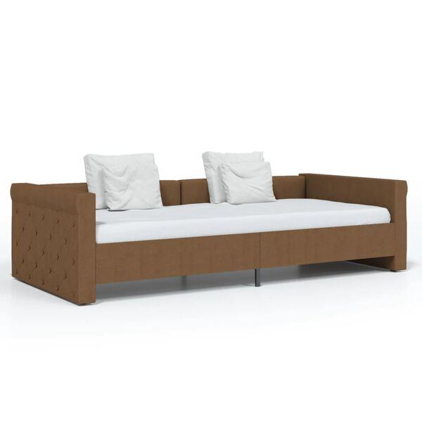 vidaXL Dormeuse con Presa USB Marrone in Tessuto 90x200 cm