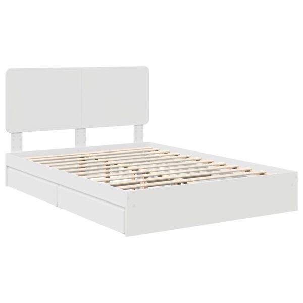 vidaXL Letto con Contenitore Bianco 140 x 190 cm Legno multistrato