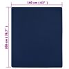 vidaXL Lenzuola con Angoli Jersey 2pz Blu Marino 160x200 cm Cotone