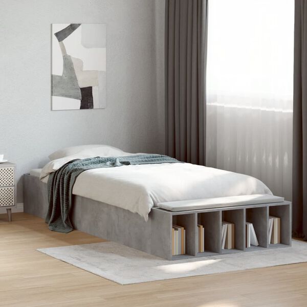 vidaXL Giroletto Grigio Cemento 90x190 cm in Legno Multistrato