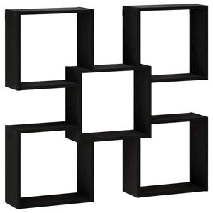 vidaXL Scaffale da parete Nero 99,5 x 17 x 91 cm Legno ingegnerizzato