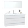 vidaXL Set Mobili da Bagno Bianco in Legno Multistrato