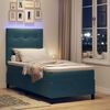 vidaXL Letto a Sorgente LED con testiera Blu Scuro 90 x 190 cm Velluto