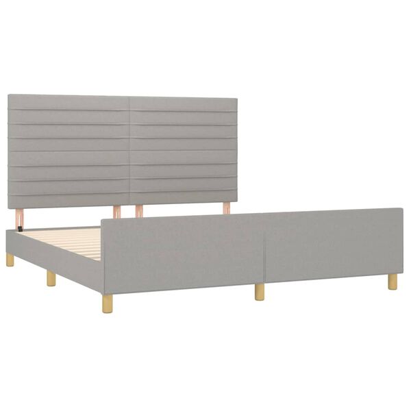 vidaXL Giroletto senza Materasso Grigio Chiaro 160x200 cm Tessuto