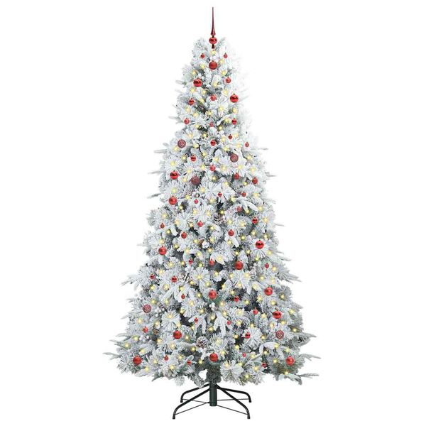 vidaXL Albero di Natale Artificiale con Rami Pieghevoli Bianco 240 cm