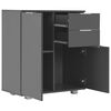 vidaXL Credenza con Finitura Lucida Grigia 71x35x80 cm in Truciolato