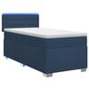 vidaXL Letto con Box Spring, Materasso e LED Blu 100 x 200 cm Tessuto