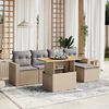vidaXL Set Divano da Giardino 6 pz con Cuscini Beige in Polyrattan