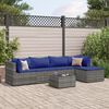 vidaXL Set Divani da Giardino 5 pz con Cuscini in Polyrattan Grigio