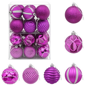 vidaXL Set di Palline di Natale 36 pz Lill&agrave; Diam. 6 cm Polistirolo