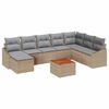 vidaXL Set Divano da Giardino 9 pz Beige polyrattan