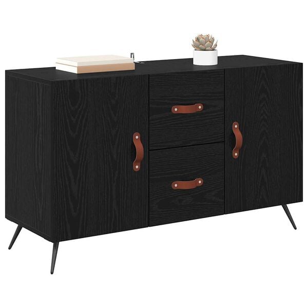 vidaXL Credenza Rovere Nero 100 x 36 x 60 cm Legno multistrato