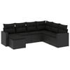 vidaXL Set Divani da Giardino con Cuscini 7pz Nero Polyrattan