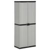 vidaXL Armadietto da Giardino con 3 Ripiani Grigio e Nero 68x40x168 cm