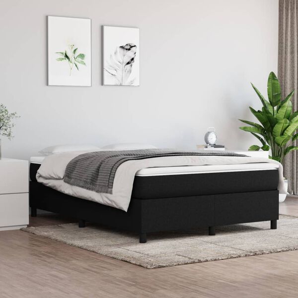 vidaXL Struttura Letto a Rete a Molle Nero 140x200 cm in Tessuto