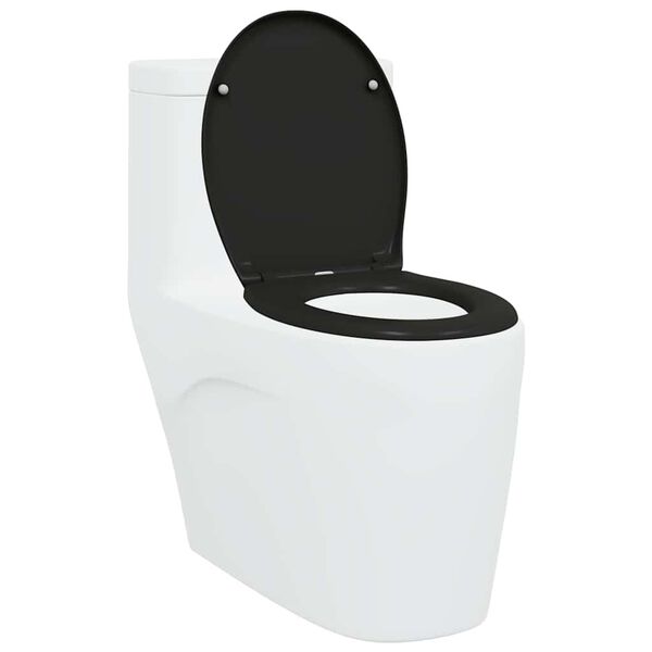 vidaXL Sedile del WC Nero 44,8 x 37,3 x 4,2 cm Duroplast