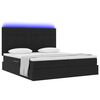 vidaXL Letto con luci a strisce a LED Nero 200 x 200 cm Velluto
