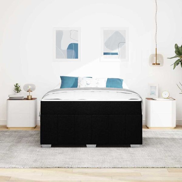vidaXL Struttura del letto con materasso Nero 140 x 200 cm Tessuto