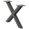 vidaXL Gambe per Tavolino da Caff&egrave; a Forma di X 2 pz Antracite 50x(30-31) cm Acciaio