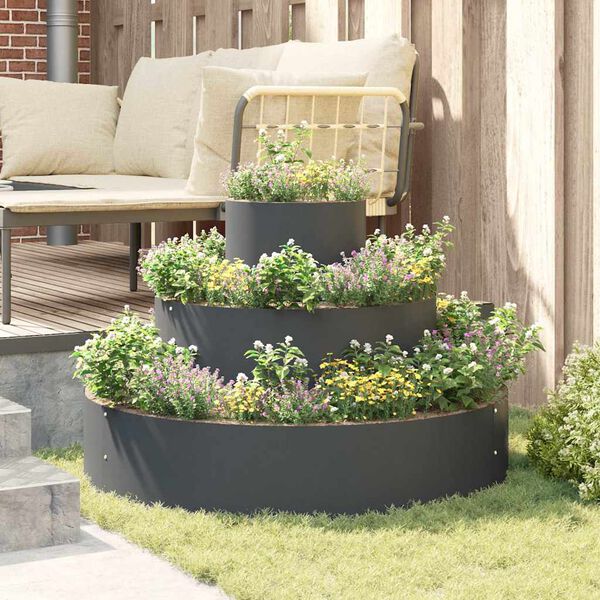 vidaXL Vaso da giardino Antracite 90 x 90 x 20 cm