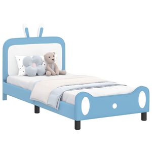 vidaXL Struttura letto bambini con testata Blu 90 x 190 cm PU