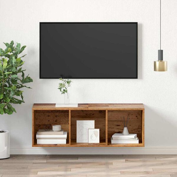vidaXL Set mobile TV Legno vecchio 37 x 37 x 107 cm Legno multistrato