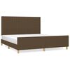 vidaXL Giroletto senza Materasso Marrone Scuro 160x200 cm Tessuto