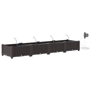 vidaXL Vaso da giardino 4 pz Marrone 160 x 40 x 22 cm PP