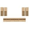 vidaXL Set Mobili TV a Muro 7 pz con Luci LED Rovere Sonoma