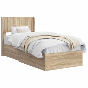 vidaXL Struttura del letto con stoccaggio e testata Rovere Sonoma