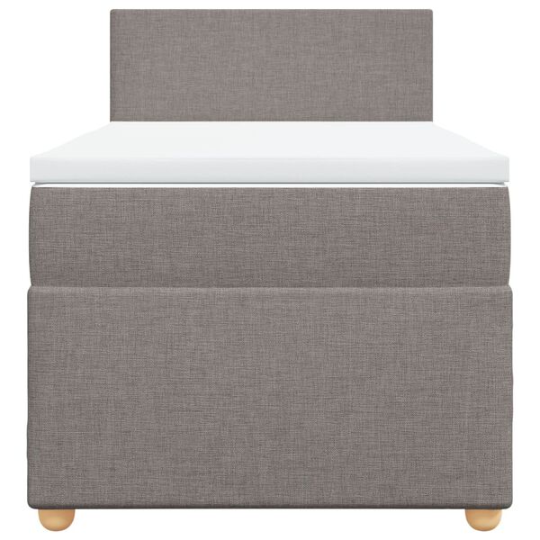 vidaXL Giroletto a Molle con Materasso Tortora 90x190 cm in Tessuto