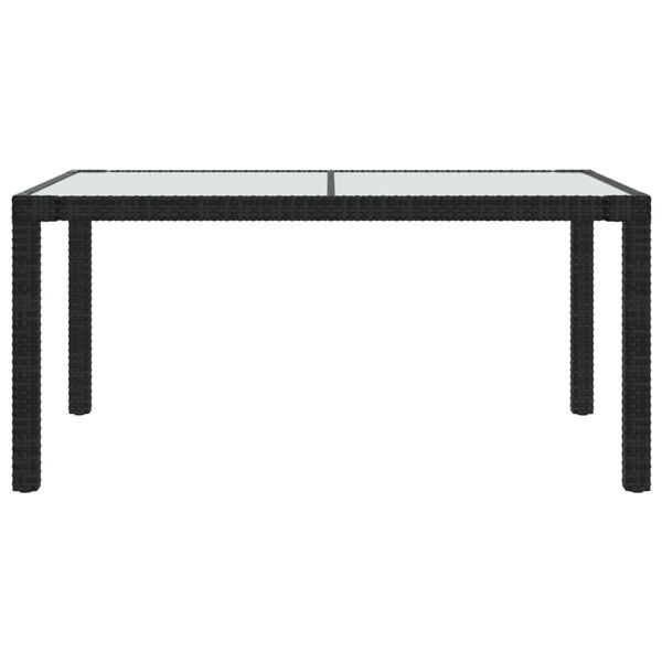 vidaXL Tavolo Giardino 150x90x75 cm Vetro Temperato e Polyrattan Nero