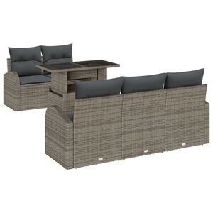 vidaXL Set Divano da Giardino 6 pcs Grigio Rattan in Polipropilene