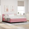 vidaXL Letto a Sorgente LED con materasso Rosa 180 x 200 cm Velluto