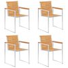 vidaXL Sedie da Giardino con Cuscini 4 pz in Legno Massello di Teak
