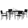 vidaXL Set da Pranzo per Giardino con cuscino 5 pcs Nero polyrattan